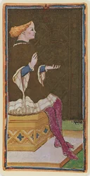 The King of Cups, faksimil av ett tarotkort från 